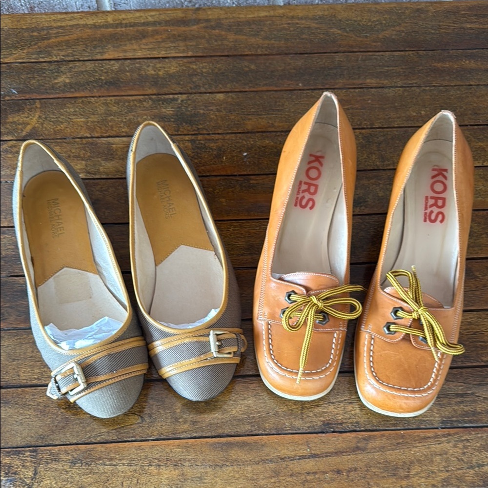 Michael Kors Women's Tan and Brown Shoes - 2 pair bundle